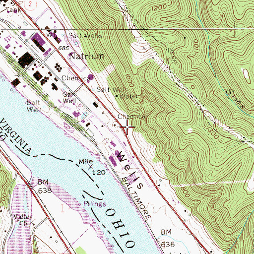 Topographic Map of Wells Bottom School (historical), WV