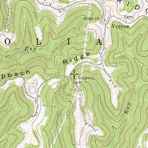 Topographic Map of Benwood School (historical), WV