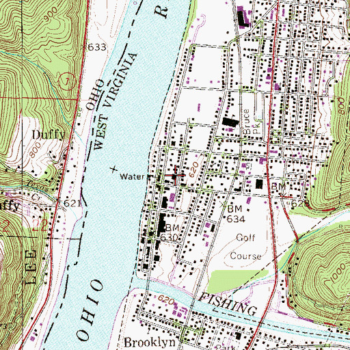 Topographic Map of Central Public School (historical), WV