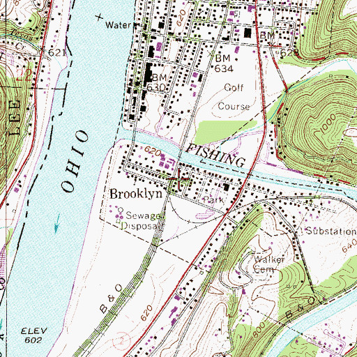 Topographic Map of Church of the Nazarene, WV