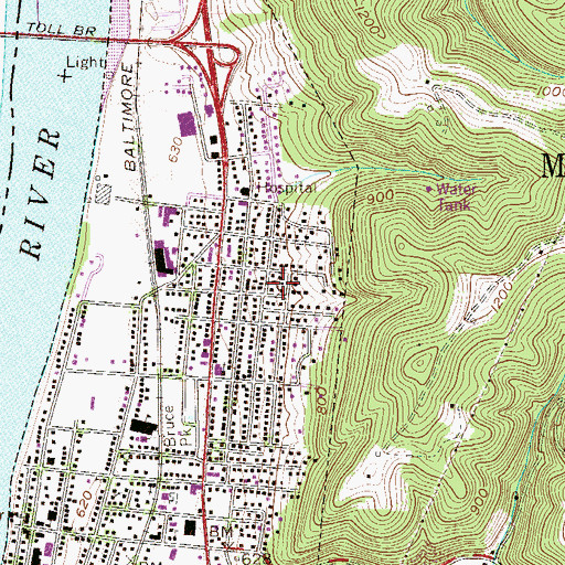 Topographic Map of Fifth Street Church of God, WV