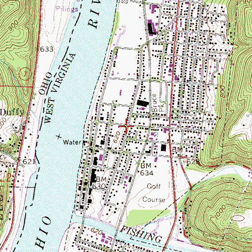 Topographic Map of First Presbyterian Church, WV