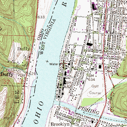Topographic Map of First United Methodist Church, WV
