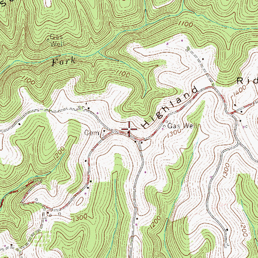 Topographic Map of Highland School (historical), WV