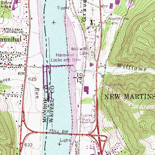 Topographic Map of Hydro Park, WV