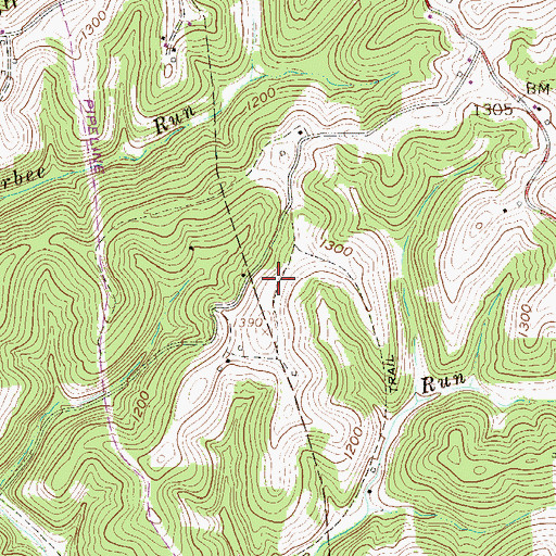 Topographic Map of Knisley Ridge, WV