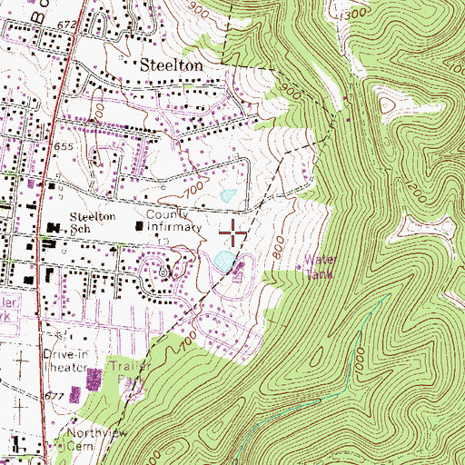 Topographic Map of Lewis Wetzel Park, WV