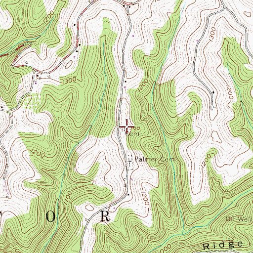 Topographic Map of Palmer Cemetery, WV