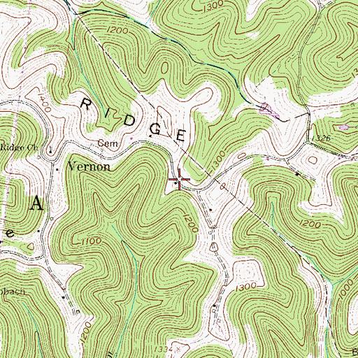 Topographic Map of Vernon School (historical), WV