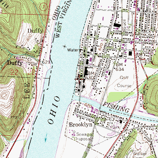 Topographic Map of Wetzel County Courthouse, WV