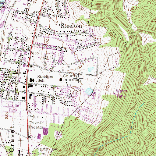 Topographic Map of Wetzel County Hospital, WV