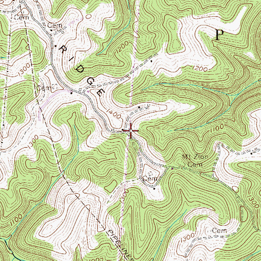 Topographic Map of Woodland School (historical), WV