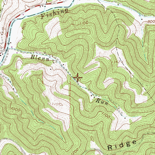 Topographic Map of Blenn Run School (historical), WV
