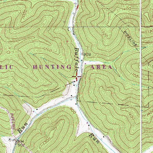 Topographic Map of Buffalo Run School (historical), WV