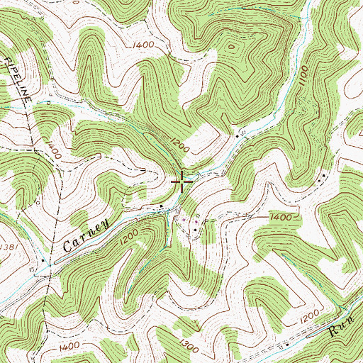 Topographic Map of Carney Fork Church (historical), WV