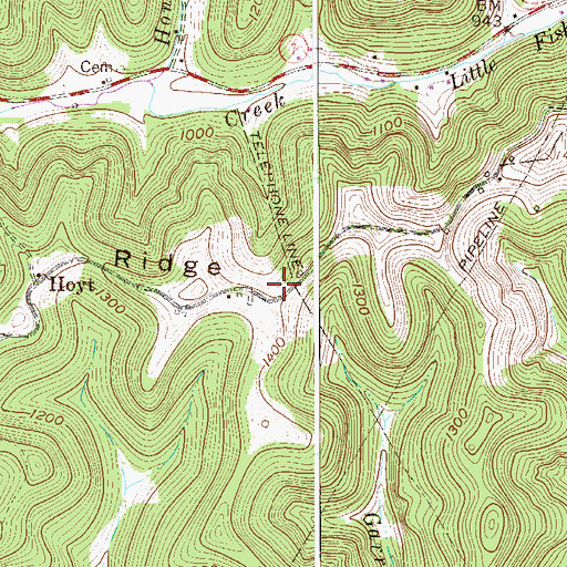 Topographic Map of Creswell School (historical), WV