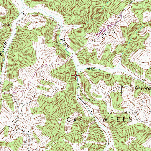Topographic Map of Des Moines School (historical), WV