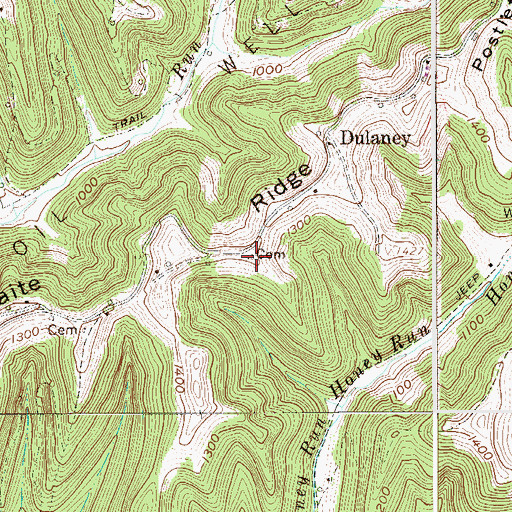 Topographic Map of Dulaney Cemetery, WV