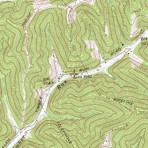 Topographic Map of Falling Timber School (historical), WV