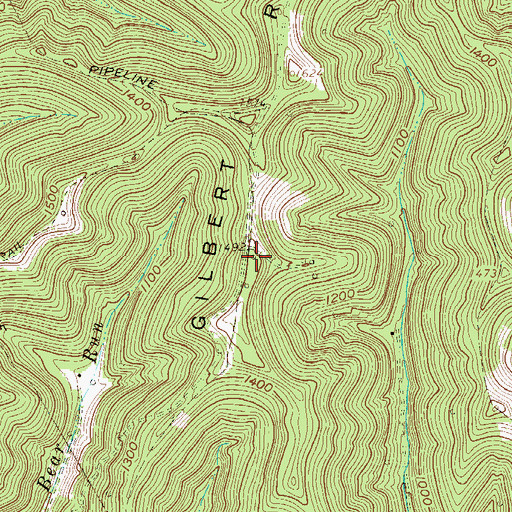 Topographic Map of Gilbert School (historical), WV