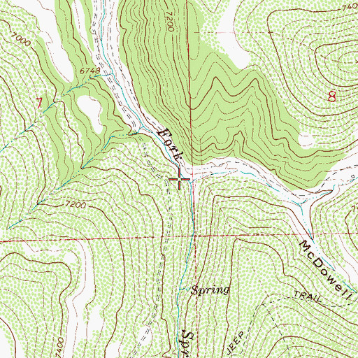 Topographic Map of McDowell Gulch, CO