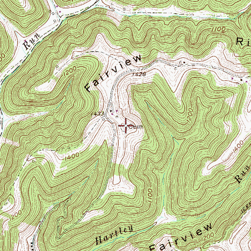Topographic Map of Kirkland Cemetery, WV