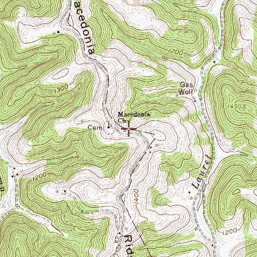 Topographic Map of Macedonia School (historical), WV