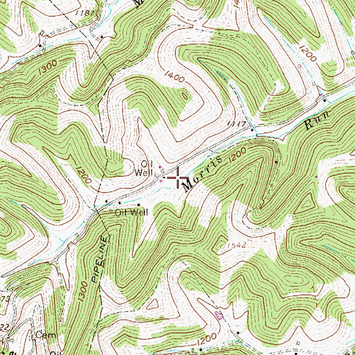 Topographic Map of Morris Run School (historical), WV