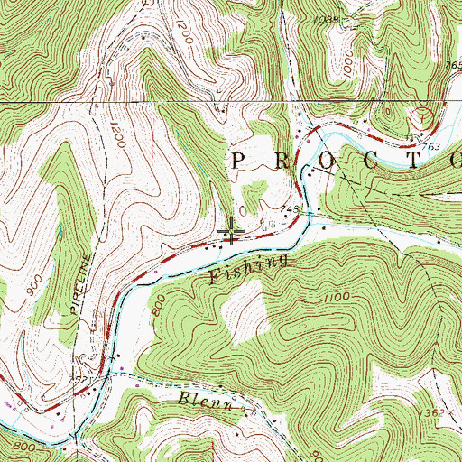 Topographic Map of Mountain Tea School (historical), WV