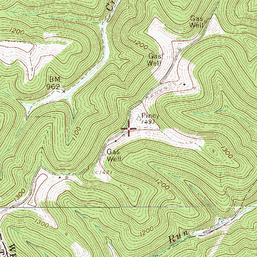 Topographic Map of Piney Ridge School (historical), WV