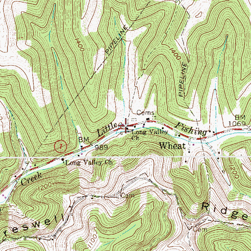 Topographic Map of Potts School (historical), WV