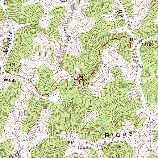 Topographic Map of Rosefield School (historical), WV