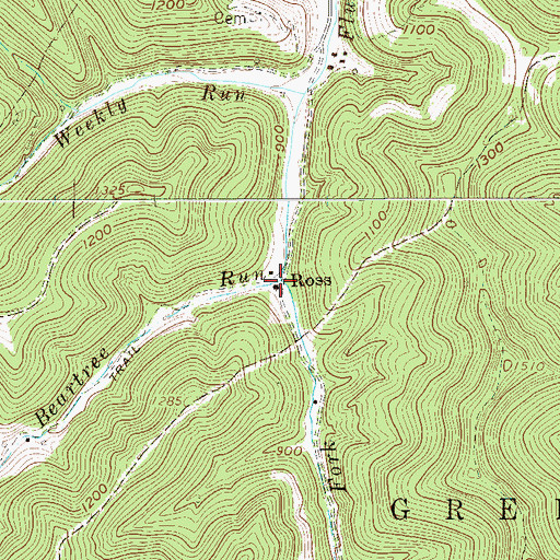 Topographic Map of Ross School (historical), WV