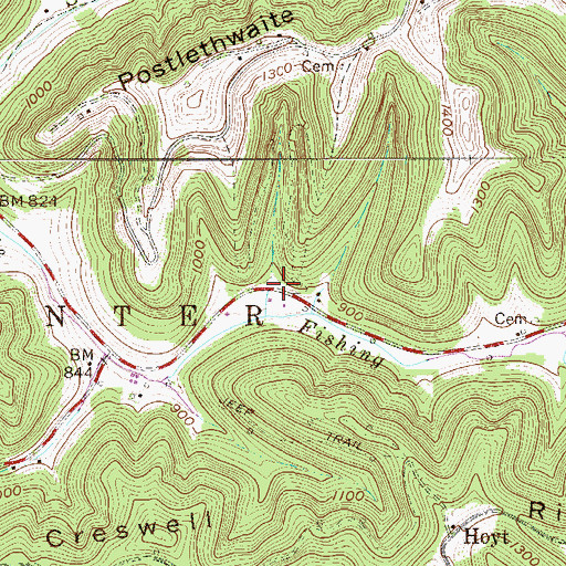 Topographic Map of Shuman School (historical), WV