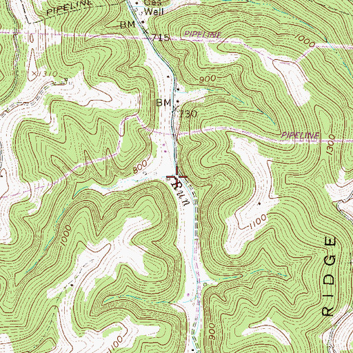 Topographic Map of Sugar Camp School (historical), WV