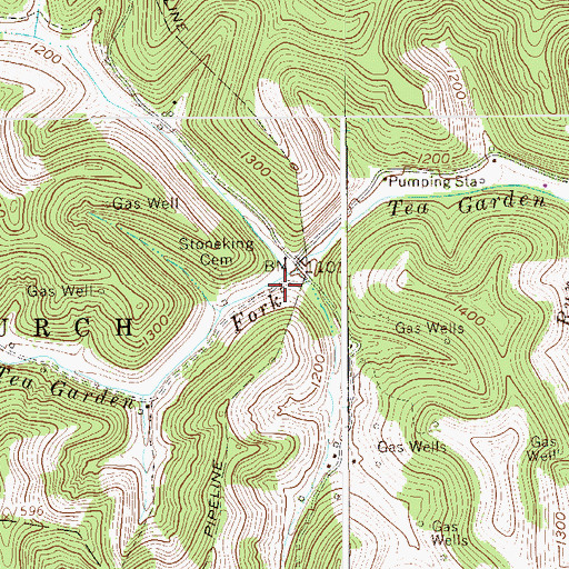 Topographic Map of Tea Garden School (historical), WV