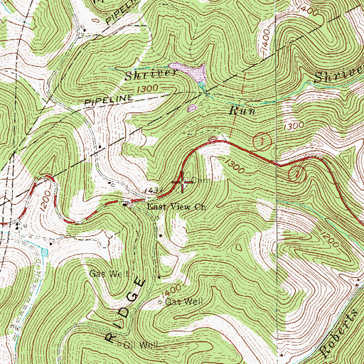 Topographic Map of East View Cemetery, WV