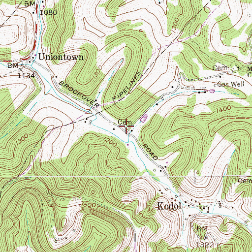 Topographic Map of Horner Cemetery, WV