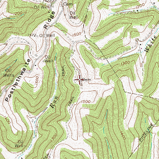 Topographic Map of Moore Cemetery, WV