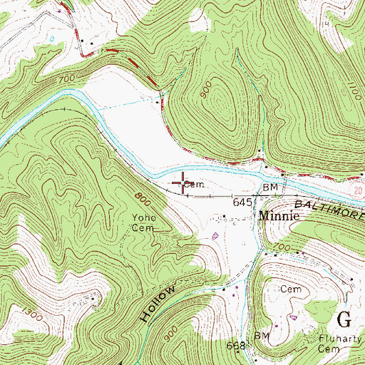 Topographic Map of Morgan Cemetery, WV