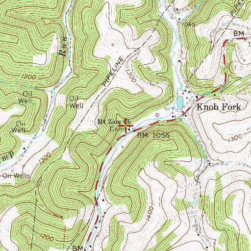 Topographic Map of Mount Zion Cemetery, WV