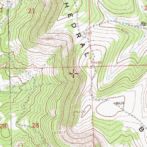 Topographic Map of Cathedral Bluffs, CO