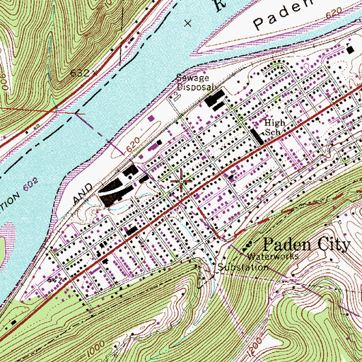 Topographic Map of Paden City Church of the Nazarene, WV