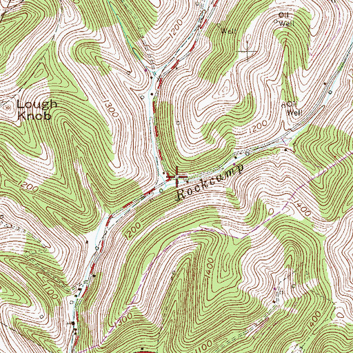 Topographic Map of Rockcamp School (historical), WV