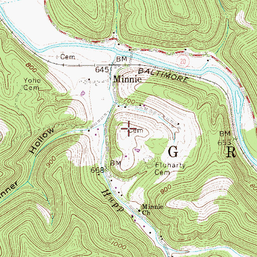Topographic Map of Wells Cemetery, WV