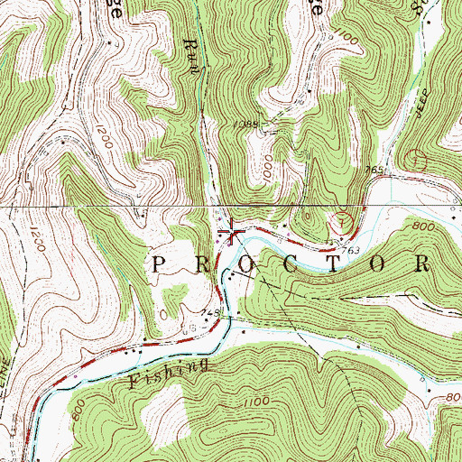 Topographic Map of Halls Mills, WV