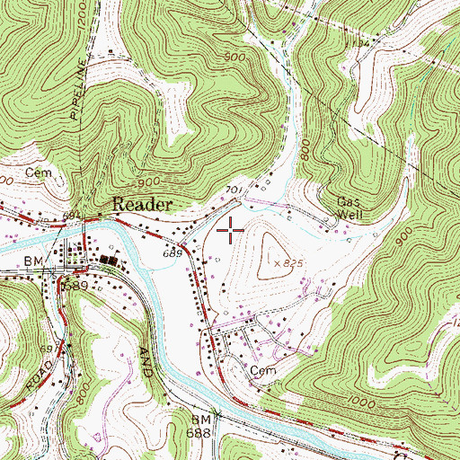 Topographic Map of Short Line School, WV
