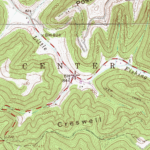 Topographic Map of Suter (historical), WV