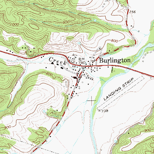 Topographic Map of Burlington Primary School, WV