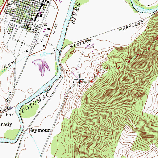 Topographic Map of Cedar Cliff, WV